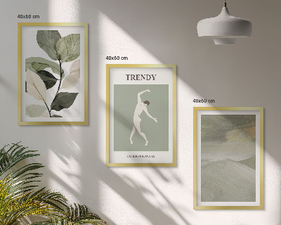 Wall art set Plant silhouette abstract patterns