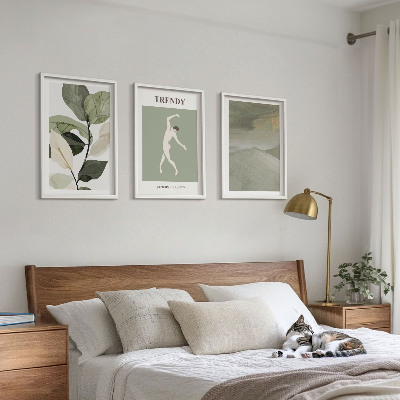 Wall art set Plant silhouette abstract patterns