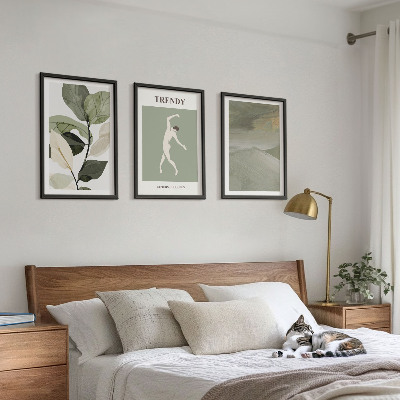 Wall art set Plant silhouette abstract patterns
