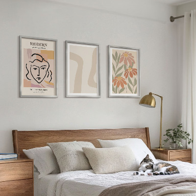 Three-piece wall art piece Modern abstract woman
