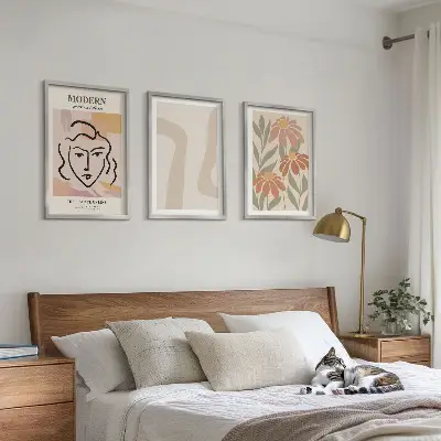 Modern abstract woman wall art three-piece set