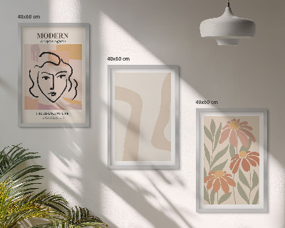 Three-piece wall art piece Modern abstract woman