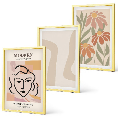 Three-piece wall art piece Modern abstract woman