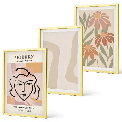 Modern abstract woman wall art three-piece set