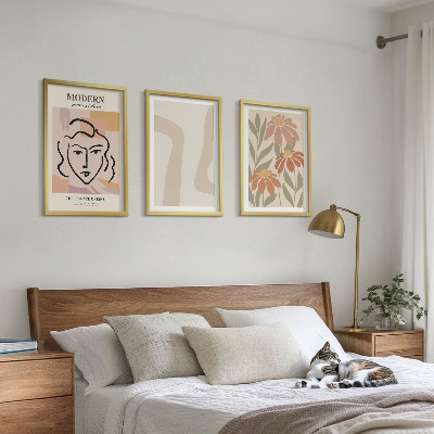 Three-piece wall art piece Modern abstract woman