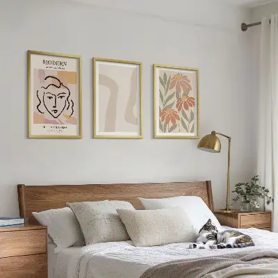 Modern abstract woman wall art three-piece set