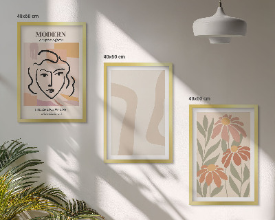 Three-piece wall art piece Modern abstract woman