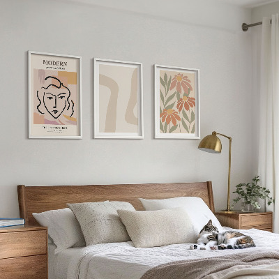 Three-piece wall art piece Modern abstract woman
