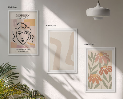 Three-piece wall art piece Modern abstract woman