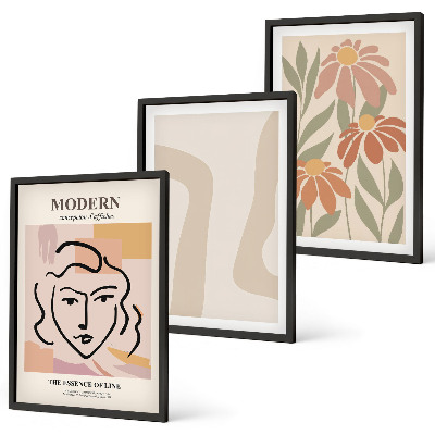 Three-piece wall art piece Modern abstract woman