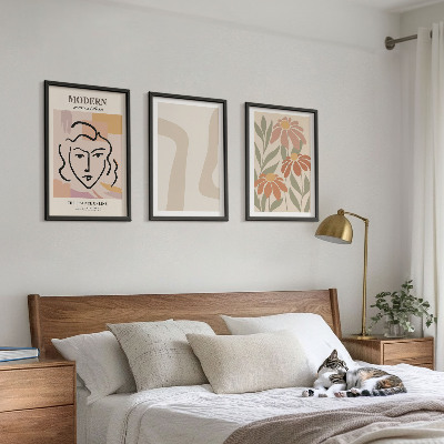 Three-piece wall art piece Modern abstract woman