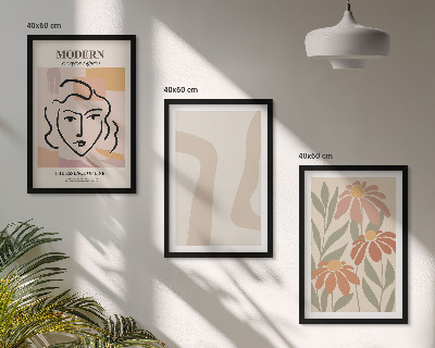 Three-piece wall art piece Modern abstract woman