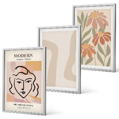 Three-piece wall art piece Modern abstract woman