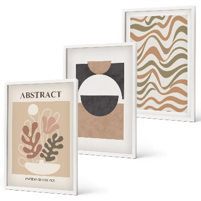 Three-piece wall art piece Abstract shapes patterns