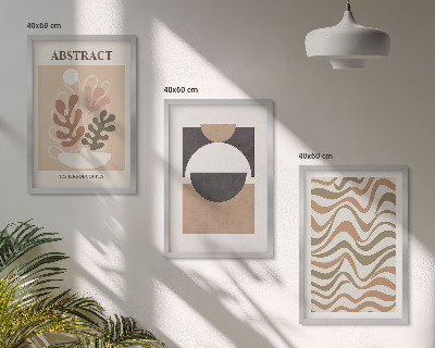 Three-piece wall art piece Abstract shapes patterns