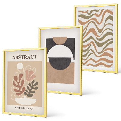 Three-piece wall art piece Abstract shapes patterns