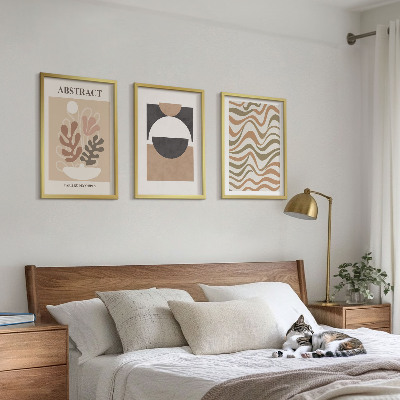 Three-piece wall art piece Abstract shapes patterns