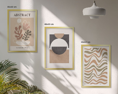 Three-piece wall art piece Abstract shapes patterns