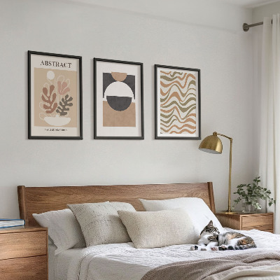 Three-piece wall art piece Abstract shapes patterns