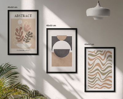 Three-piece wall art piece Abstract shapes patterns