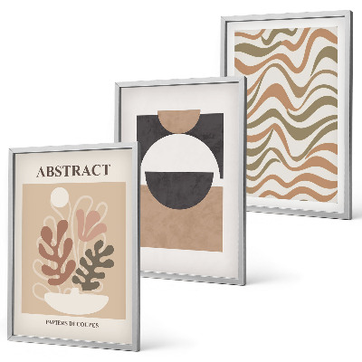 Three-piece wall art piece Abstract shapes patterns