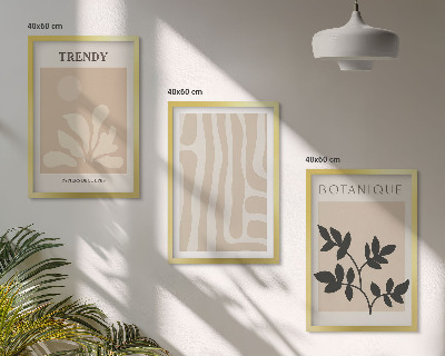 Wall art set Stylish plant patterns beige black