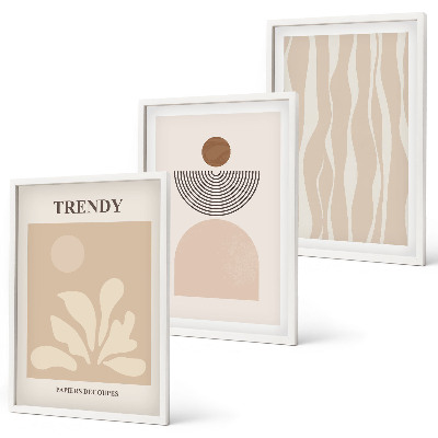 Wall art set Stylish abstract beiges
