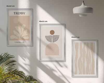 Wall art set Stylish abstract beiges