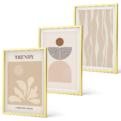 Wall art set Stylish abstract beiges