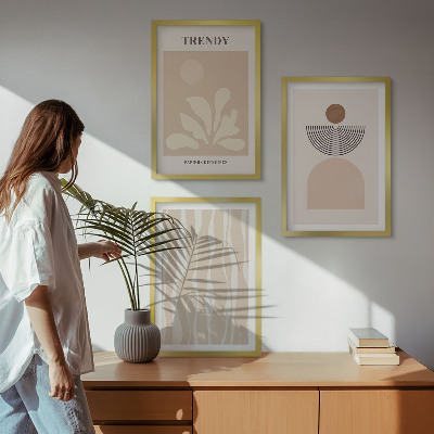 Wall art set Stylish abstract beiges
