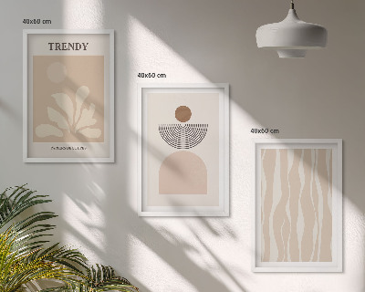 Wall art set Stylish abstract beiges