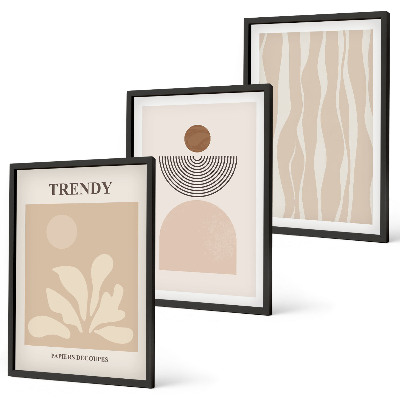 Wall art set Stylish abstract beiges