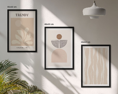 Wall art set Stylish abstract beiges