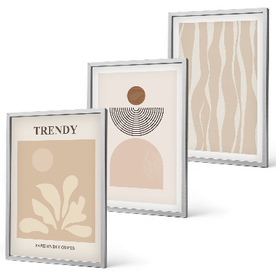 Wall art set Stylish abstract beiges