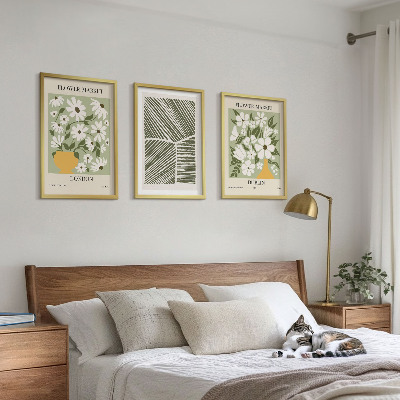 Three-piece wall art piece Floral patterns London Dublin