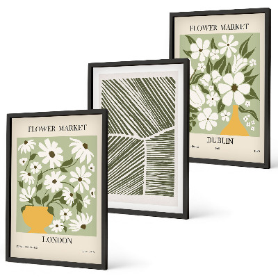 Three-piece wall art piece Floral patterns London Dublin