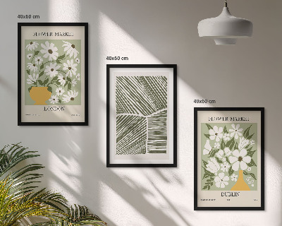 Three-piece wall art piece Floral patterns London Dublin