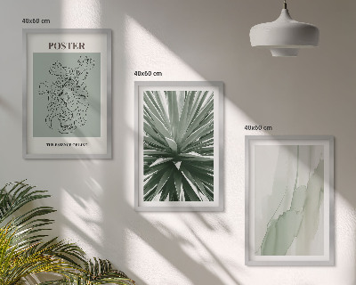 Wall art set Plant patterns in green
