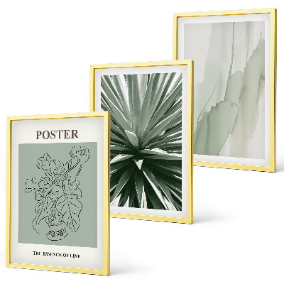 Wall art set Plant patterns in green