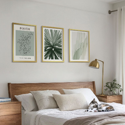 Wall art set Plant patterns in green