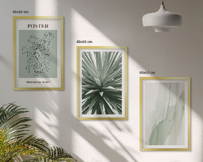Wall art set Plant patterns in green