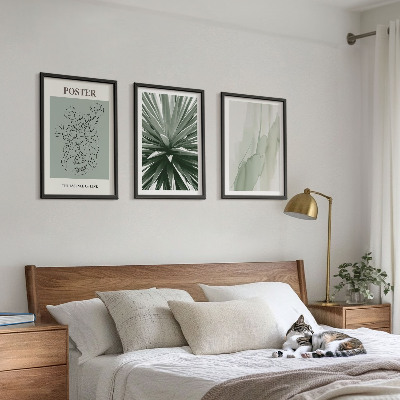 Wall art set Plant patterns in green