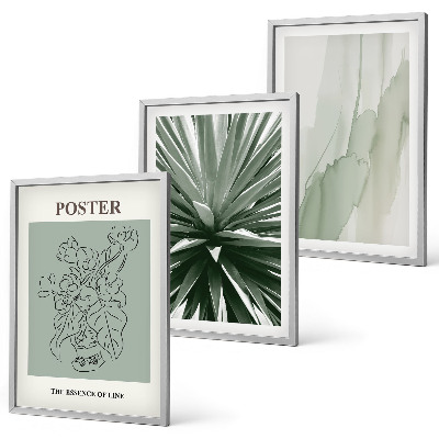 Wall art set Plant patterns in green