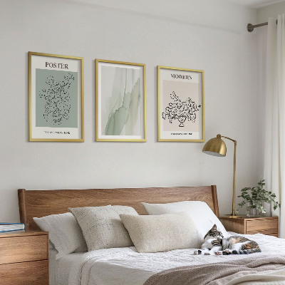 Three-piece wall art piece Flowers in a modern vase