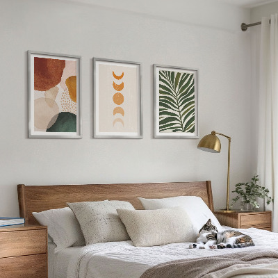 Three-piece wall art piece Abstract leaf shapes