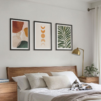 Three-piece wall art piece Abstract leaf shapes
