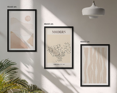 Set of 3 framed wall art pieces Abstract shapes colors