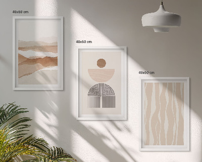 Wall art set Abstract landscape nature geometry