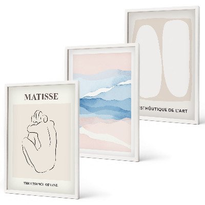 Three-piece wall art piece Matisse's abstract forms