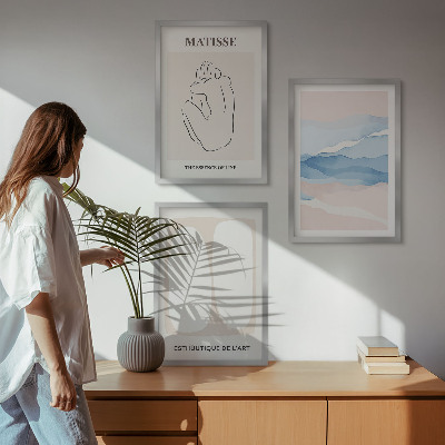 Three-piece wall art piece Matisse's abstract forms